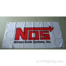 Bendera NOS Nitrous Oxide System banner ukuran 90X150CM 100% polyster